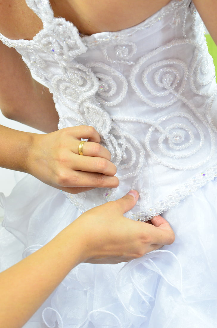 núvia, vestit, matrimoni, vestit de núvia, vestit blanc