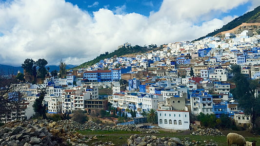 Chefchaouen, Marokas, mėlynas miestas, Medinos, Miestas, Maroko, turizmo