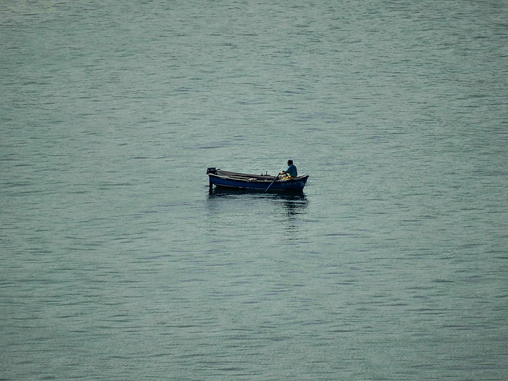 soledad, barca, sea, happy, thoughtful, fishing, adventure