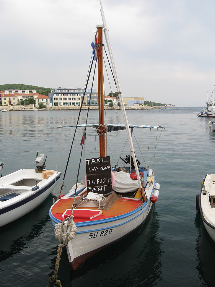 hajó, Horvátország, Port, nyári, tenger, taxi
