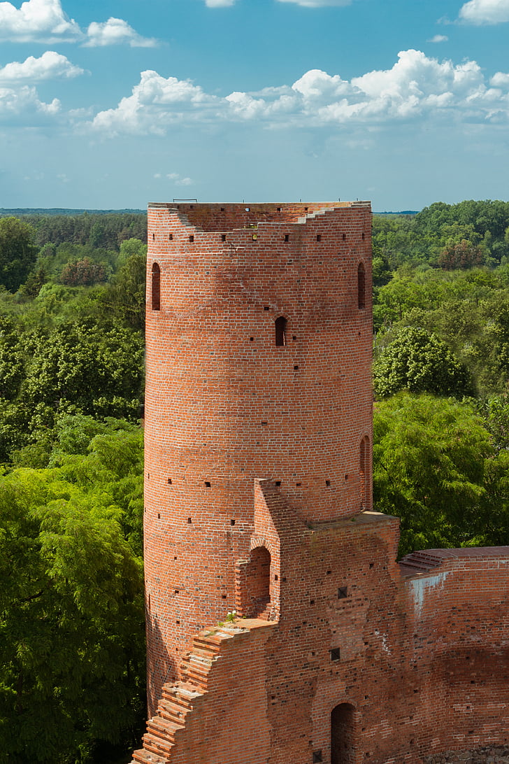 Castle, Tower, taevas, arhitektuur, Euroopa, Poola, czersk