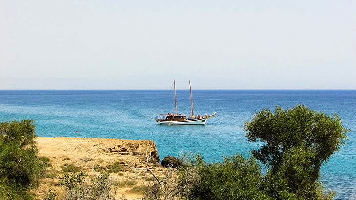 Xipre, Kapparis, paisatge, marí, Mar, horitzó, calma