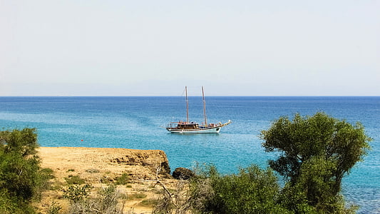 Cipru, Kapparis, peisaj, peisaj marin, mare, orizont, calm