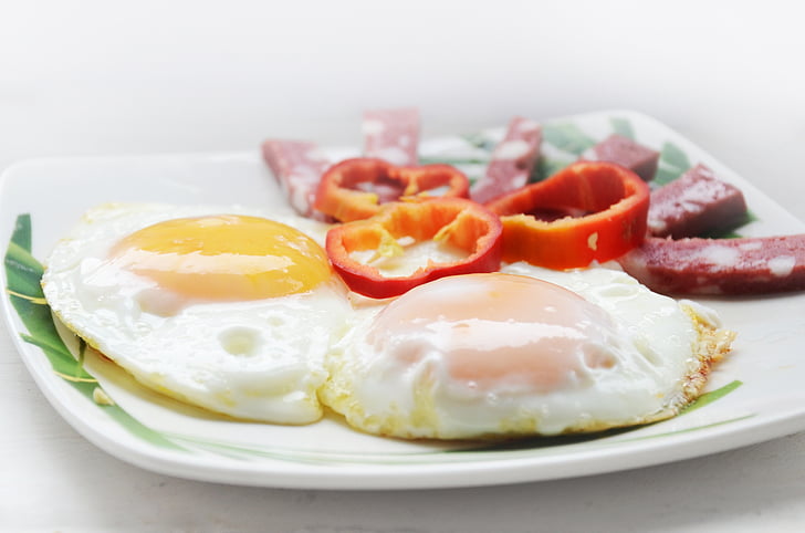 omeleta, vajíčko, snídaně, jídlo, žloutek, výživa, předkrm
