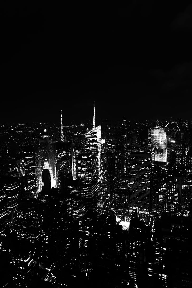 grå, skala, fotografi, bybildet, byen, New york, New yorker