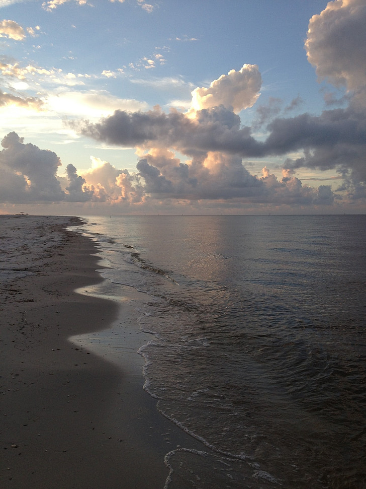 Shoreline, Gulf coast, Ocean, havet, Beach, Seascape, Sky
