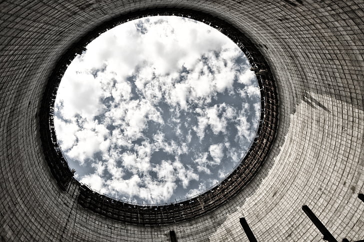 Pripyat, Černobiļas, dzesēšanas tornis, arhitektūra
