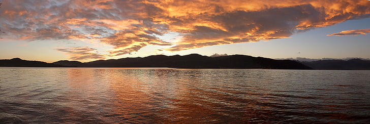 Lago maggiore, søen, ISBRA, Italien, Panorama, vand, Sunset