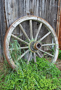 vanha kärrynpyörä, puinen ratas, puu, Nostalgia, kärrynpyörä, muinoin, maatalous