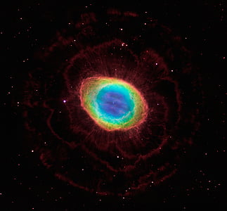 Ringnebel, Raum, Messier 57, Ionisiertes gas, Konstellation Lyra, Glühen, Universum