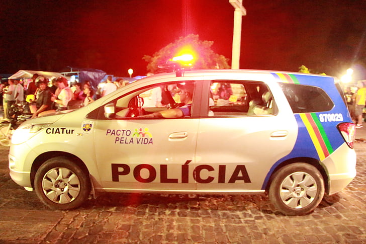 polisen, bil, Brasilien, Olinda, Caruaru, Recife, Pernambuco