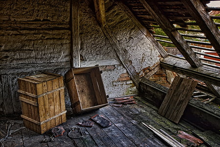 roof, decay, ruin, lumber, lapsed, dilapidated, building