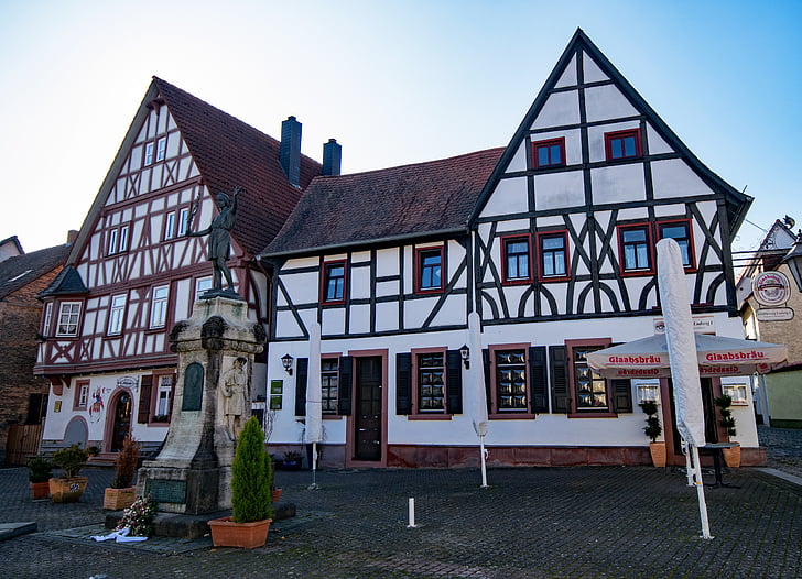 Hanau, Steinheim, Hesse, Germania, oraşul vechi, Schela, fachwerkhaus