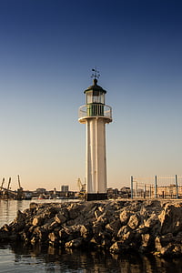 Lighthouse, Port burgas, Beacon, Burgas, Bulgarien, port, havet