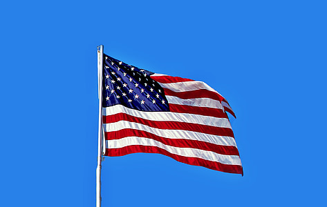 Bandera, nord-americà, Països, símbol, EUA, bandera americana, blau