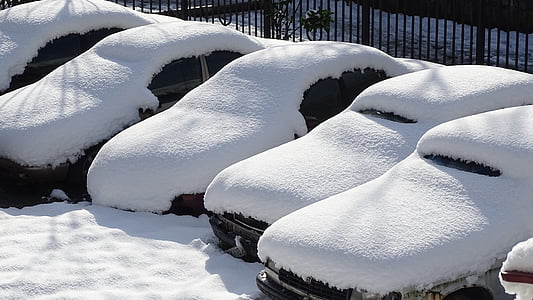salju, Mesin, sejumlah, musim dingin, Mobil, tertutup, es