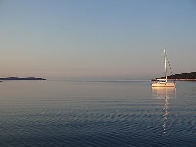 Kroatien, segelbåt, vatten, Boot, blå, bokade, segel