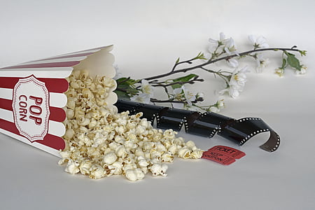 Popcorn, bioscoop, ticket, film, Entertainment, voedsel, maïs