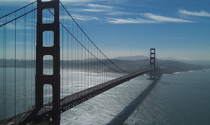 міст, Золоті ворота, ніч, Сан-Франциско, Каліфорнія, США, Орієнтир