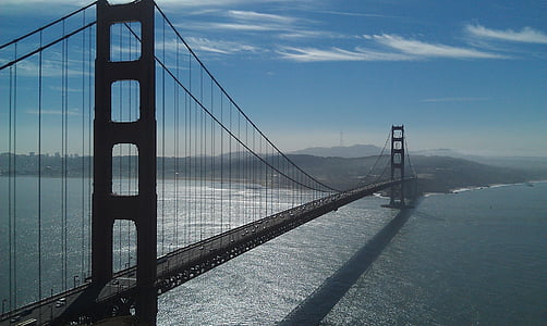 桥梁, 金门大桥, 晚上, 三藩市, 加利福尼亚州, 美国, 具有里程碑意义