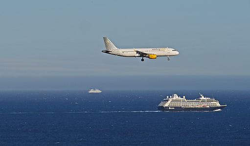 landing, mediterranean, nice, shipping, air traffic, airport, charter