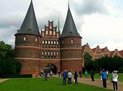 monument, vartegn, Lübeck, Holstentor, Steder af interesse, turisme, turister
