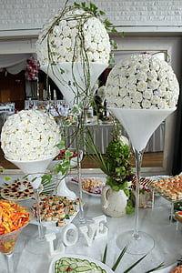 trandafiri, alb, decor masa, aranjament floral, flori, sectorul