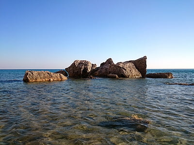 illa, roques, Mar, l'estiu, blau, natura, Mediterrània