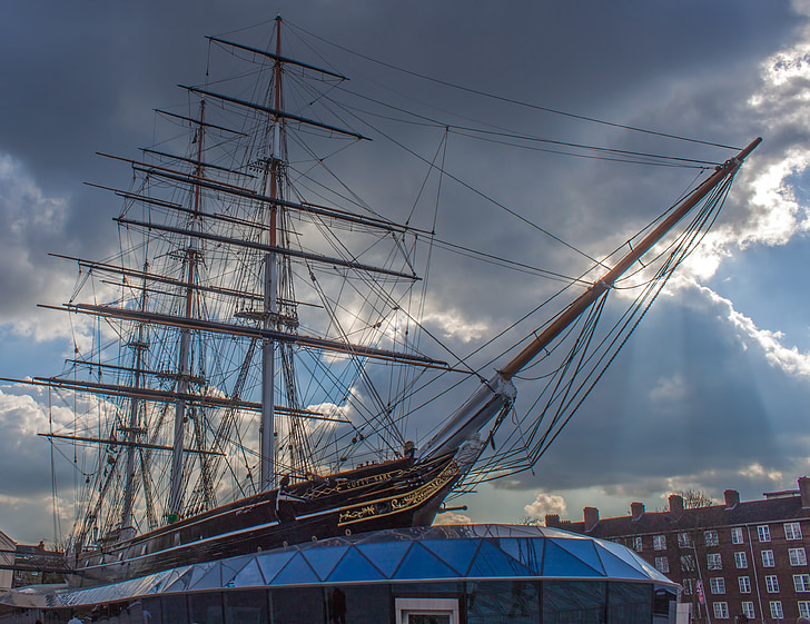 Cutty sark, fartyg, London, historiska, segling, fartyg, berömda