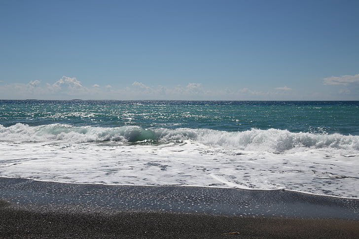 praia, onda, Grécia, Creta, mar, Verão