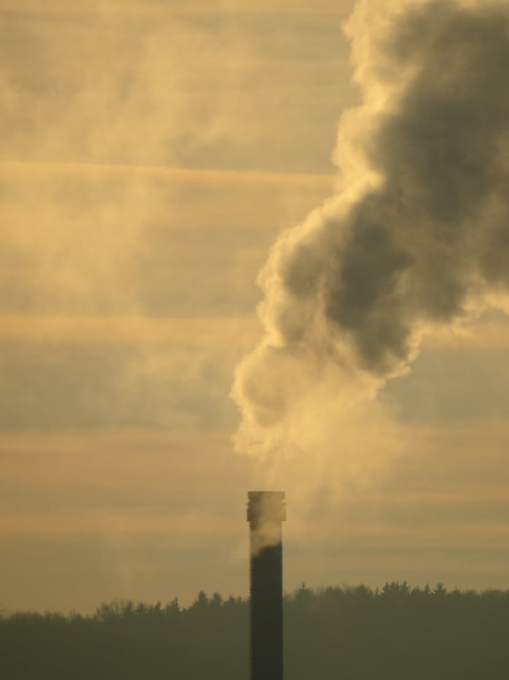 indústria, fumaça, chaminé, poluição, gases de escape, planta industrial, proteção ambiental
