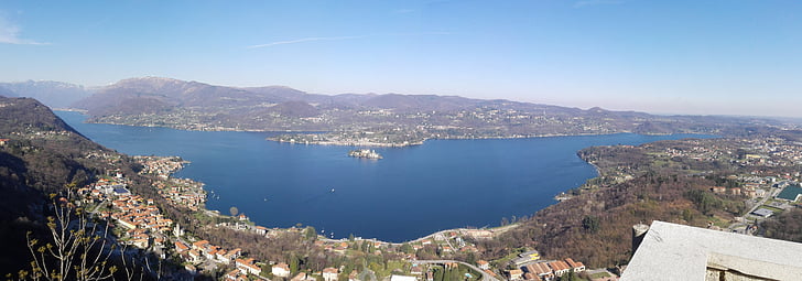 Orta jezero, jezero orta, Itálie, Panorama, San giulio, jezero