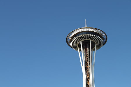 wieży Space needle, Seattle, Waszyngton, Architektura, punkt orientacyjny, Wieża, Struktura