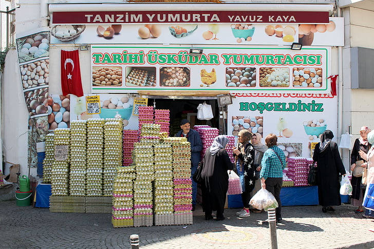 Istanbul, Turecko, Üsküdaru, Orient, vejce akce, vajíčko, obchodní