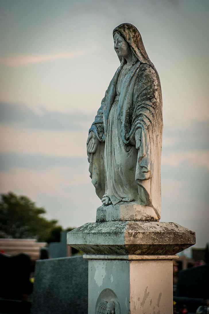 kirkegården, figur, gamle, Polen