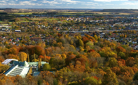 falköping, สวีเดน, เมือง, เมือง, ภูมิทัศน์, ฤดูใบไม้ร่วง, ฤดูใบไม้ร่วง