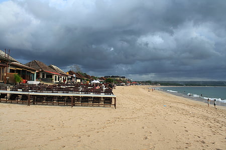 Pantai, a Jimbaran, Bali, Indonézia, Beach, homok, tenger