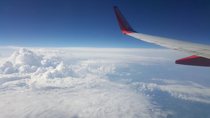 небе, равнина, въздух, полет, самолет, пътуване, лети