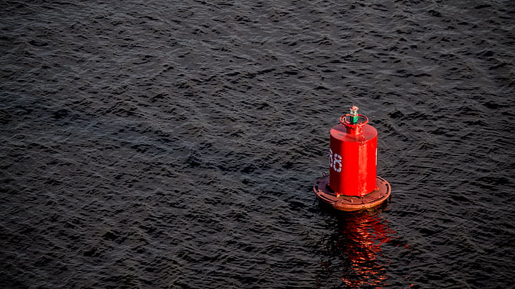dark, water, tank, red, no people, safety, high angle view