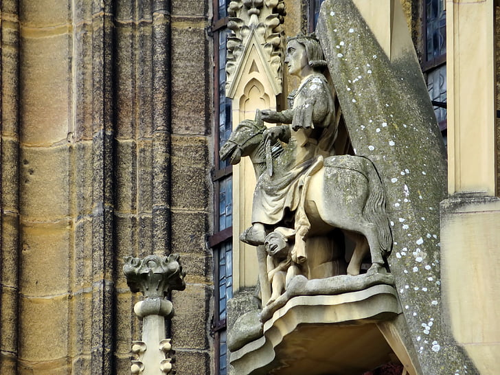 Alsace, Colmar, Saint-martin, kirke, Martin, skulptur, Frankrike