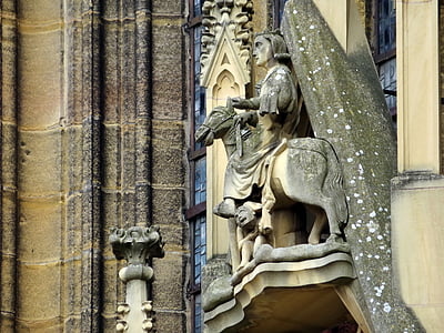 Alsace, Colmar, Saint-martin, Kilise, Martin, heykel, Fransa