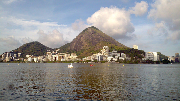 krajobraz, Miasto, Rio de janeiro, niebo, Symetria, Brazylia