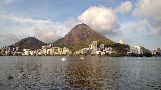paisatge, ciutat, Rio de janeiro, cel, simetria, Brasil
