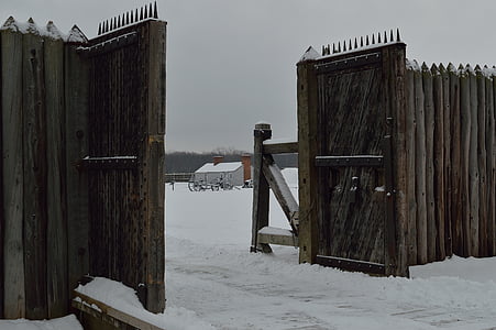 cancello principale, Fort george, Niagara, pareti, militare, architettura