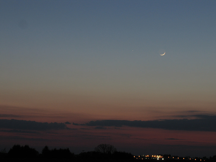 Lune, Mercure, abendstimmung, planète, Astro, soirée, Sky