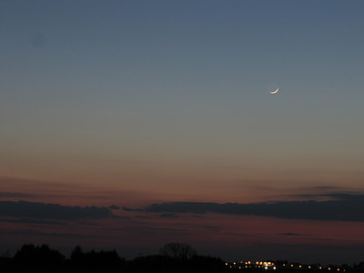 mjesec, Merkur, abendstimmung, planeta, Astro, večer, nebo