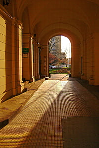lumière, porte d’entrée, le soleil, rue, architecture, structure bâtie