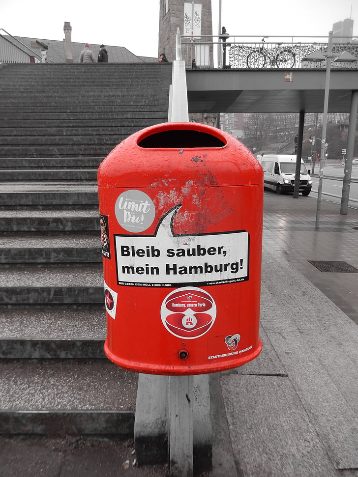 кошчето, кошчета за боклук, Хамбург, околна среда, опазване на околната среда, боклук, замърсяване