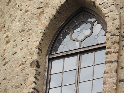 okno, historyczne, szkło, stary