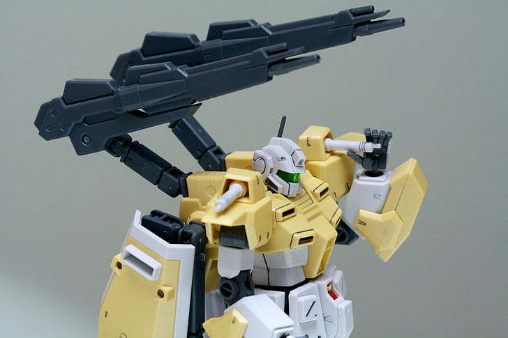 Gundam, robô, brinquedo, plástico, Japão, Gunpla, amarelo